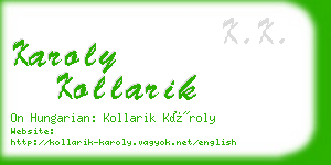 karoly kollarik business card